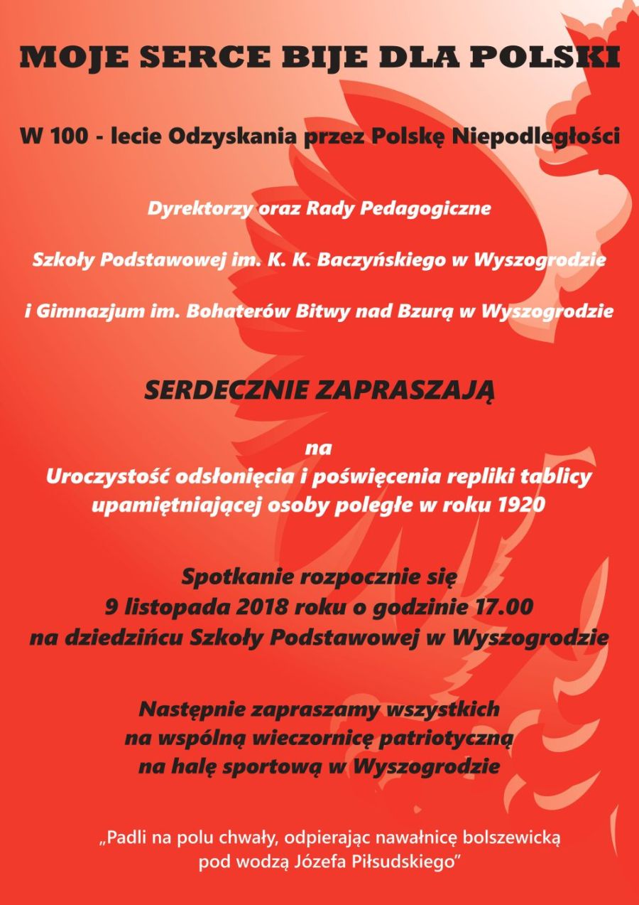 Plakat Szkoła Podstawowa Wyszogrod 09.11