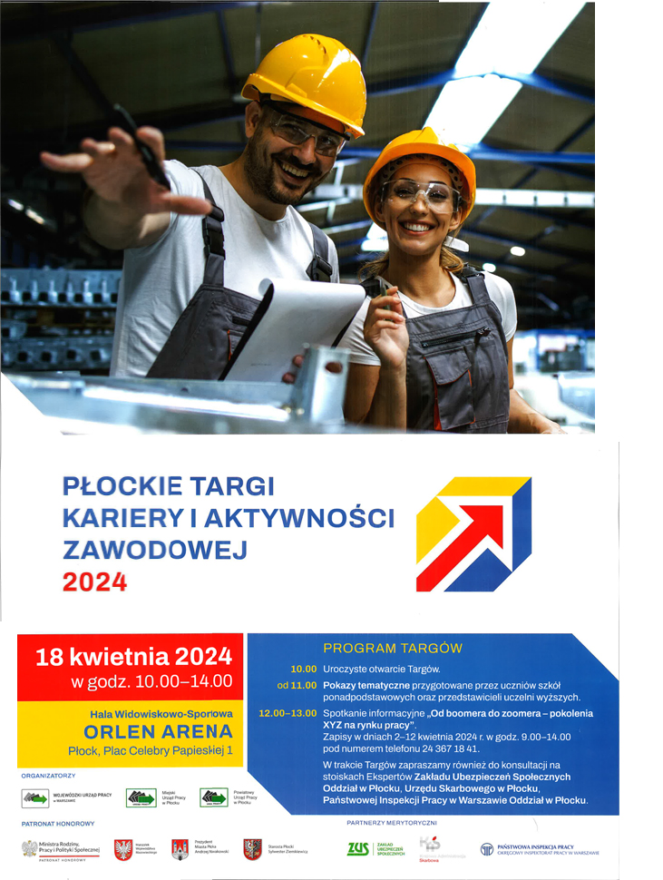 plakat Płockie Targi Kariery i Aktywności Zawodowej 2024